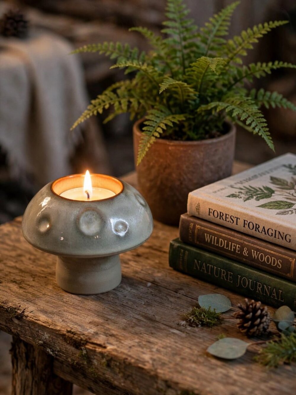 PartyLite Munchkin Mushroom Tealight Holder NEW In Box P93901 Cottagecore